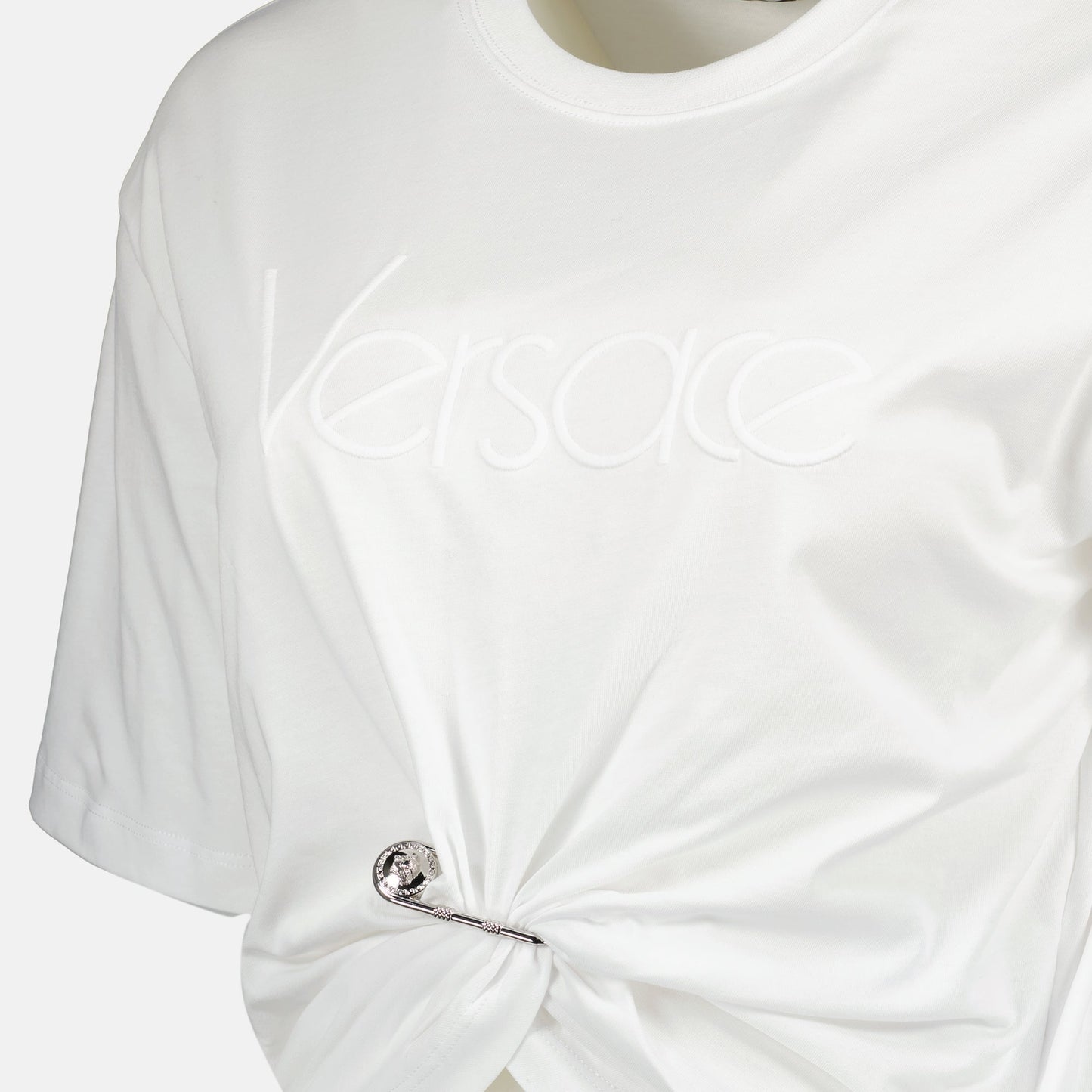 Logo Twist Crop T-Shirt -White