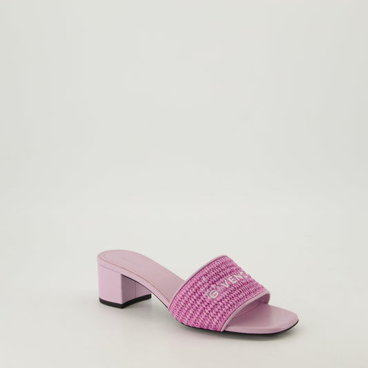 Raffia Logo Mule Sandals
