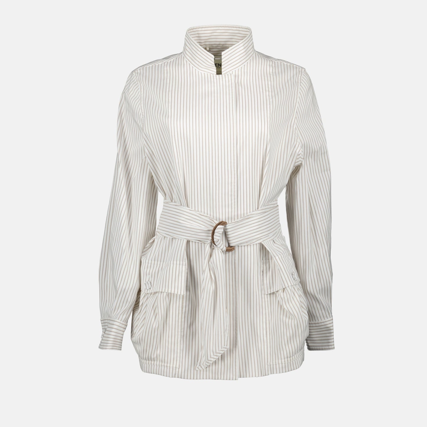 Striped Belted Jacket
