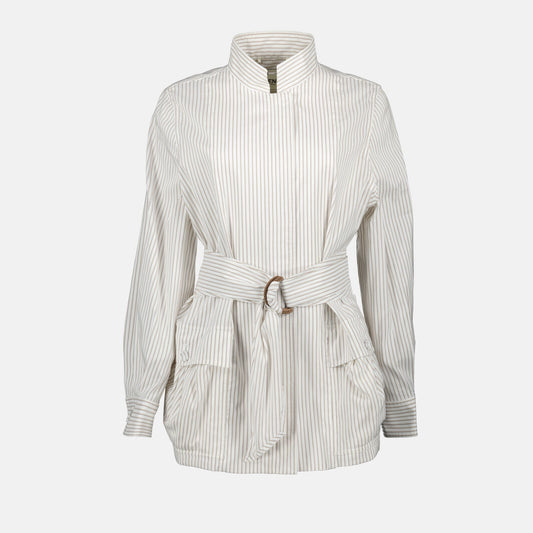 Striped Belted Jacket