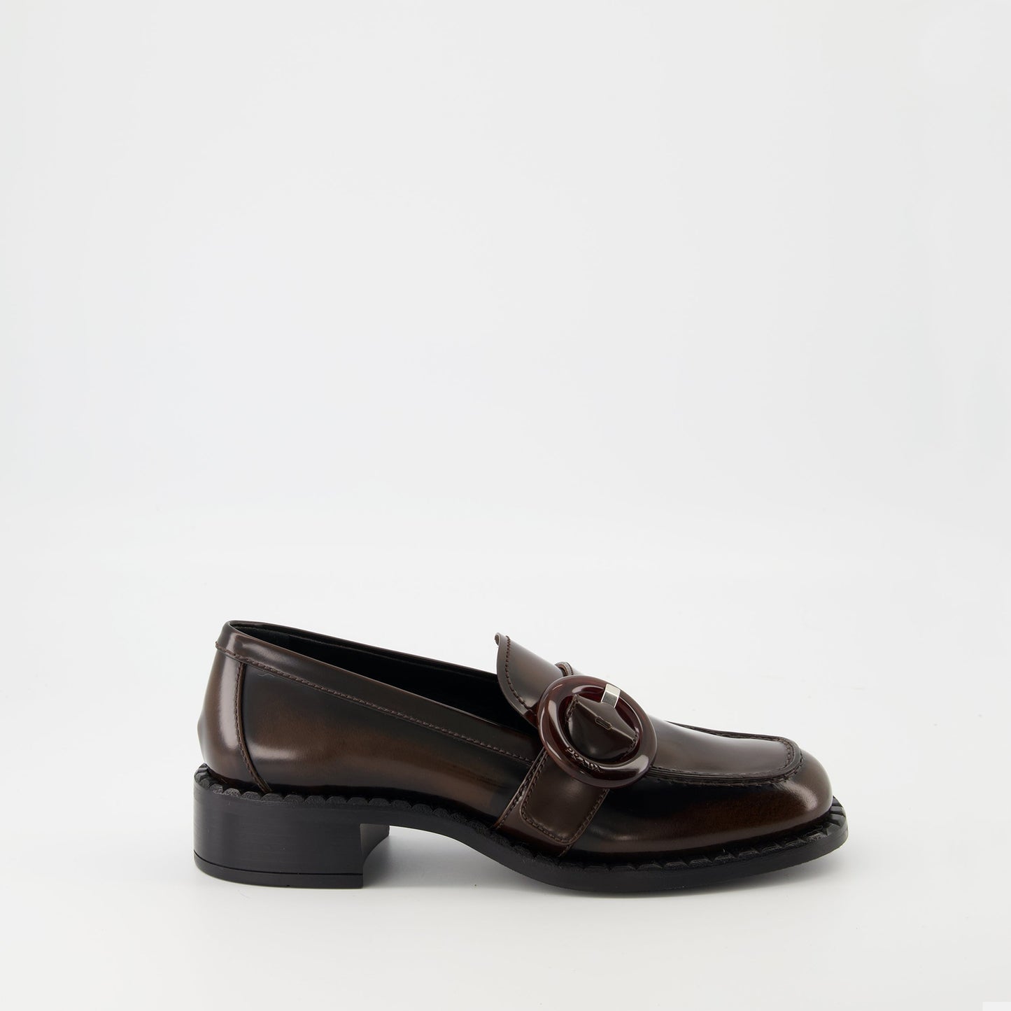 Glossed Brown Loafers