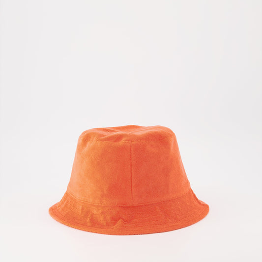 Terry Cloth Bucket Hat with Logo – Orange