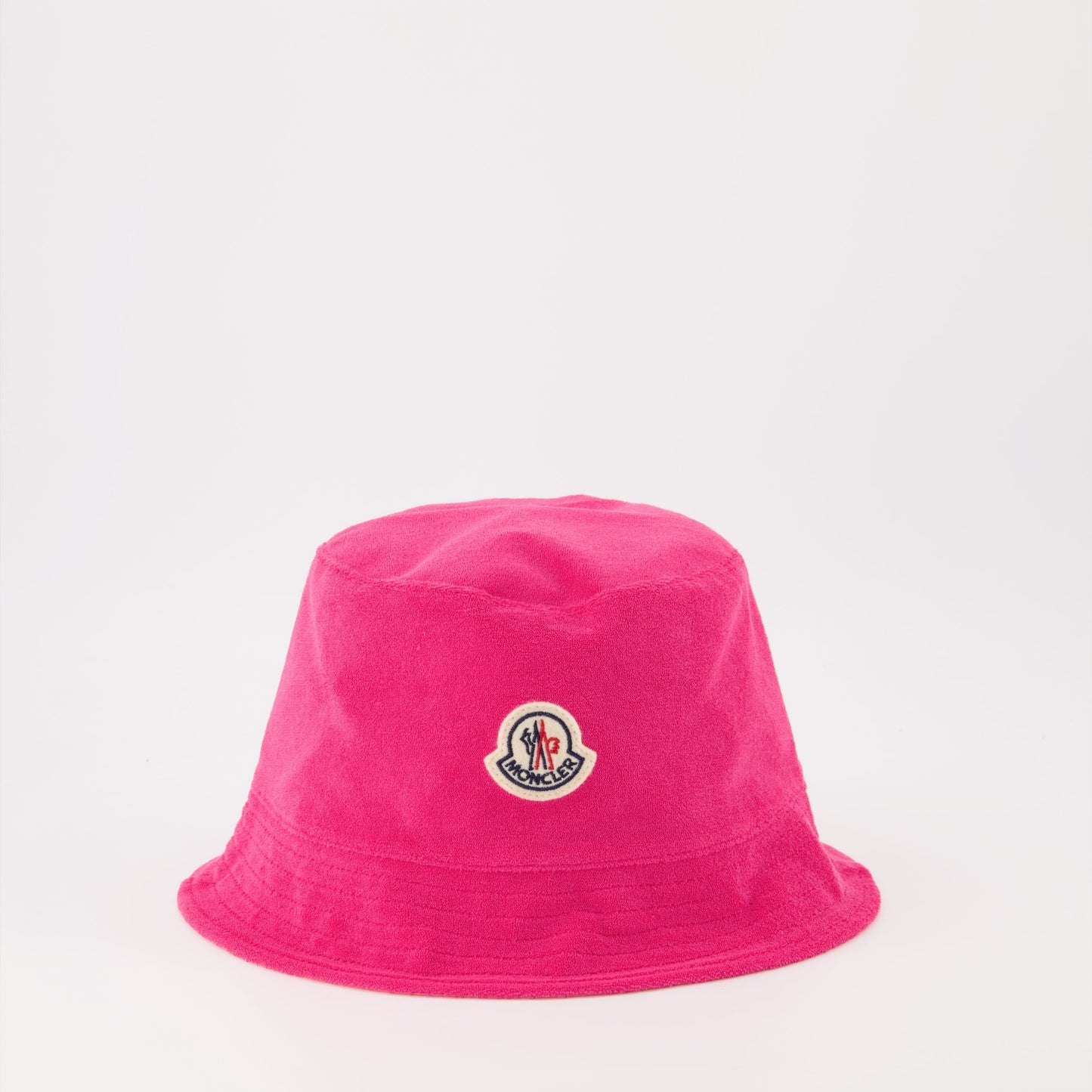 Terry Cloth Bucket Hat with Logo – Pink