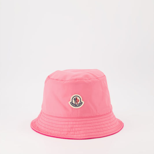Terry Cloth Bucket Hat with Logo – Pink