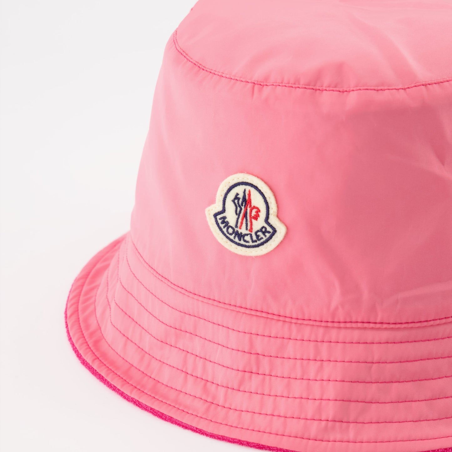 Terry Cloth Bucket Hat with Logo – Pink