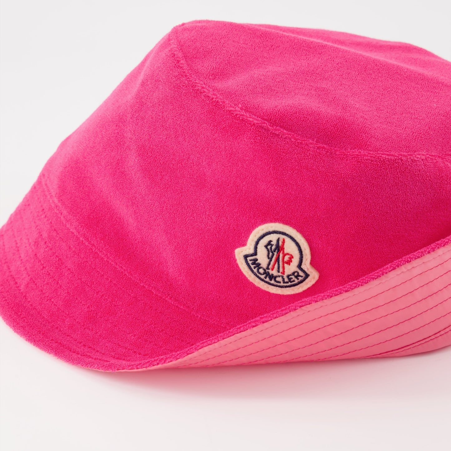 Terry Cloth Bucket Hat with Logo – Pink