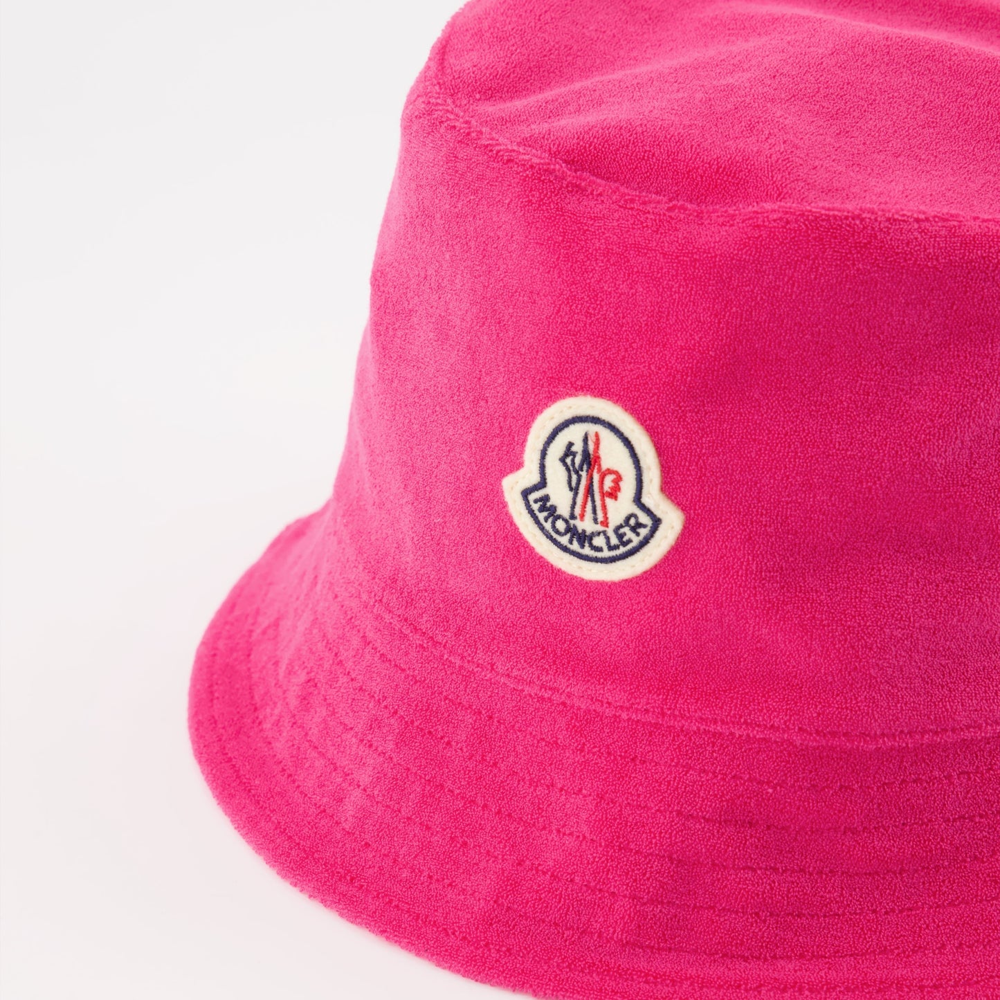 Terry Cloth Bucket Hat with Logo – Pink