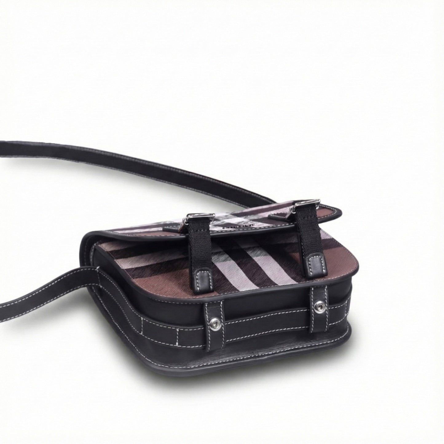 Check Crossbody Messenger Bag
