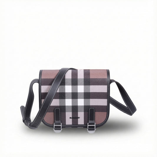 Check Crossbody Messenger Bag