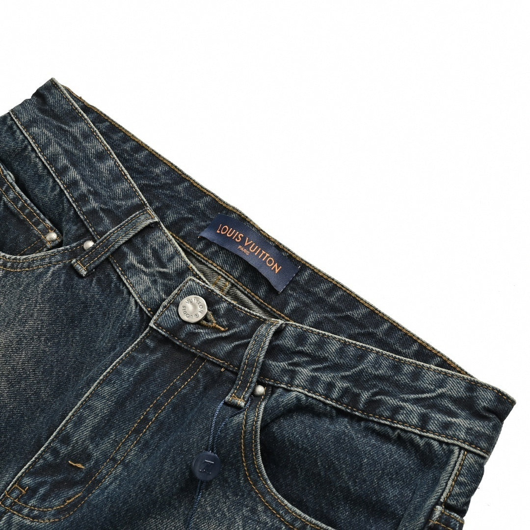Classic Indigo Denim Jeans with Embroidered Back Pocket