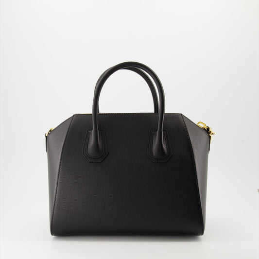 Black Leather Antigona Handle Bag