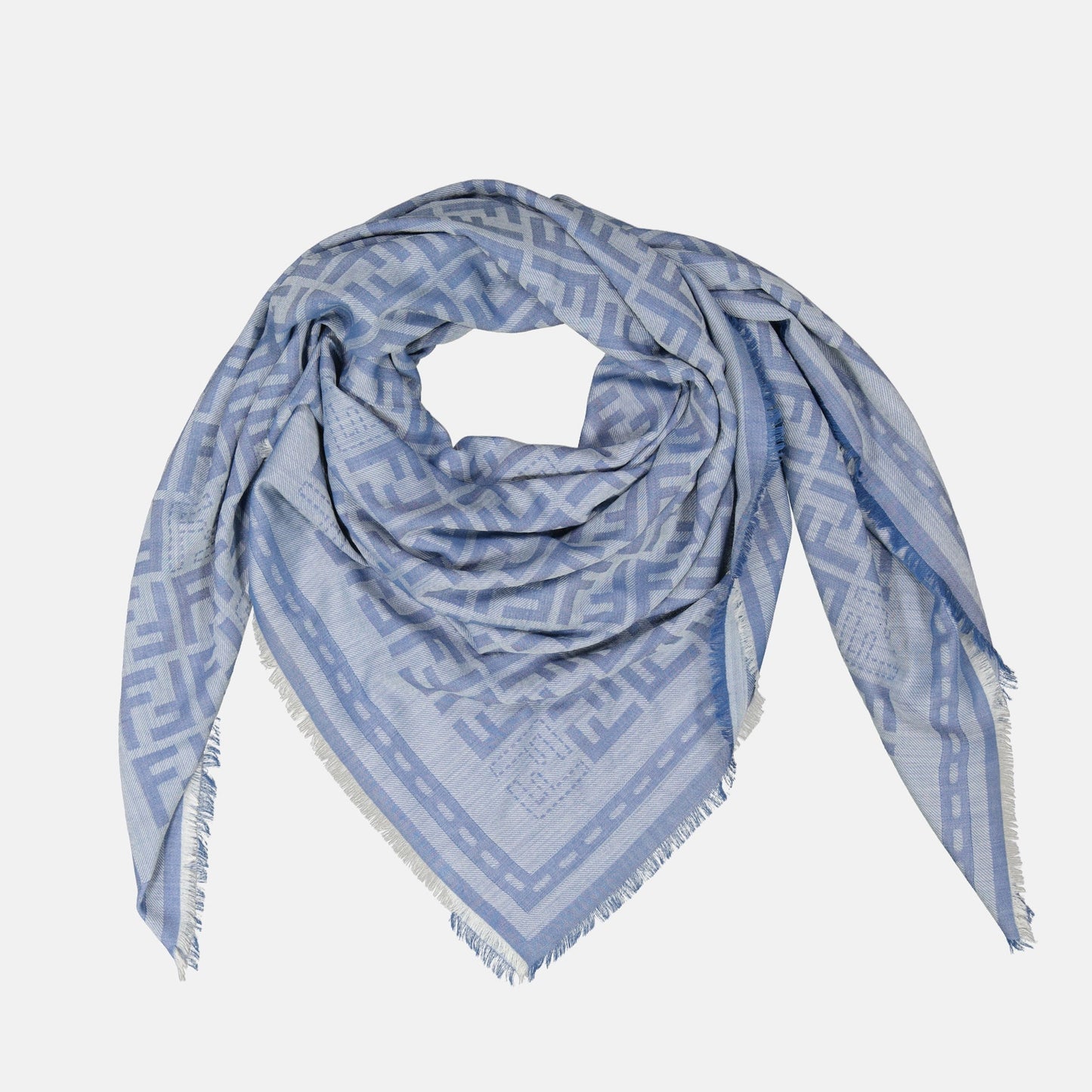 Logo Jacquard Scarf– Light Blue