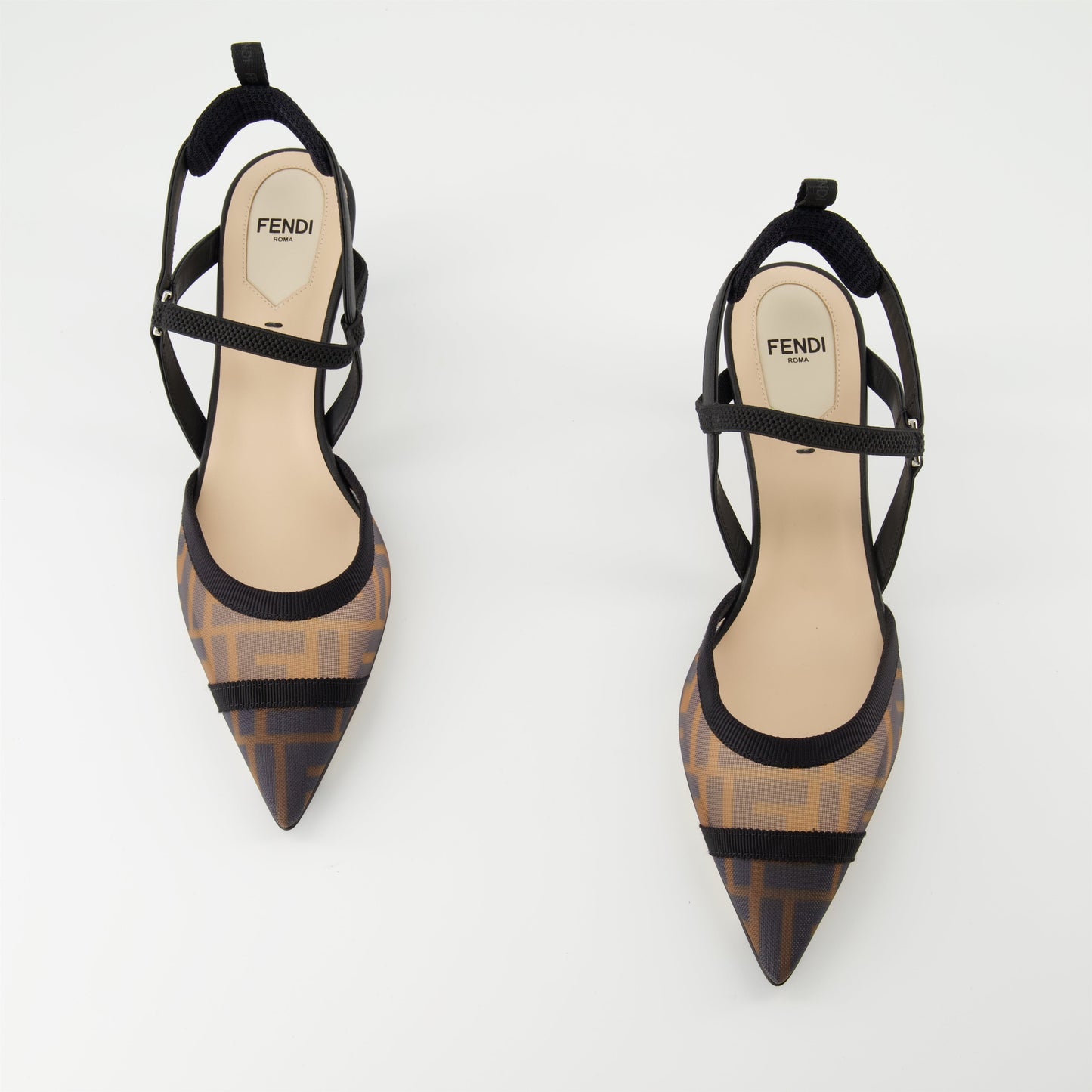 Mesh Slingback Pumps