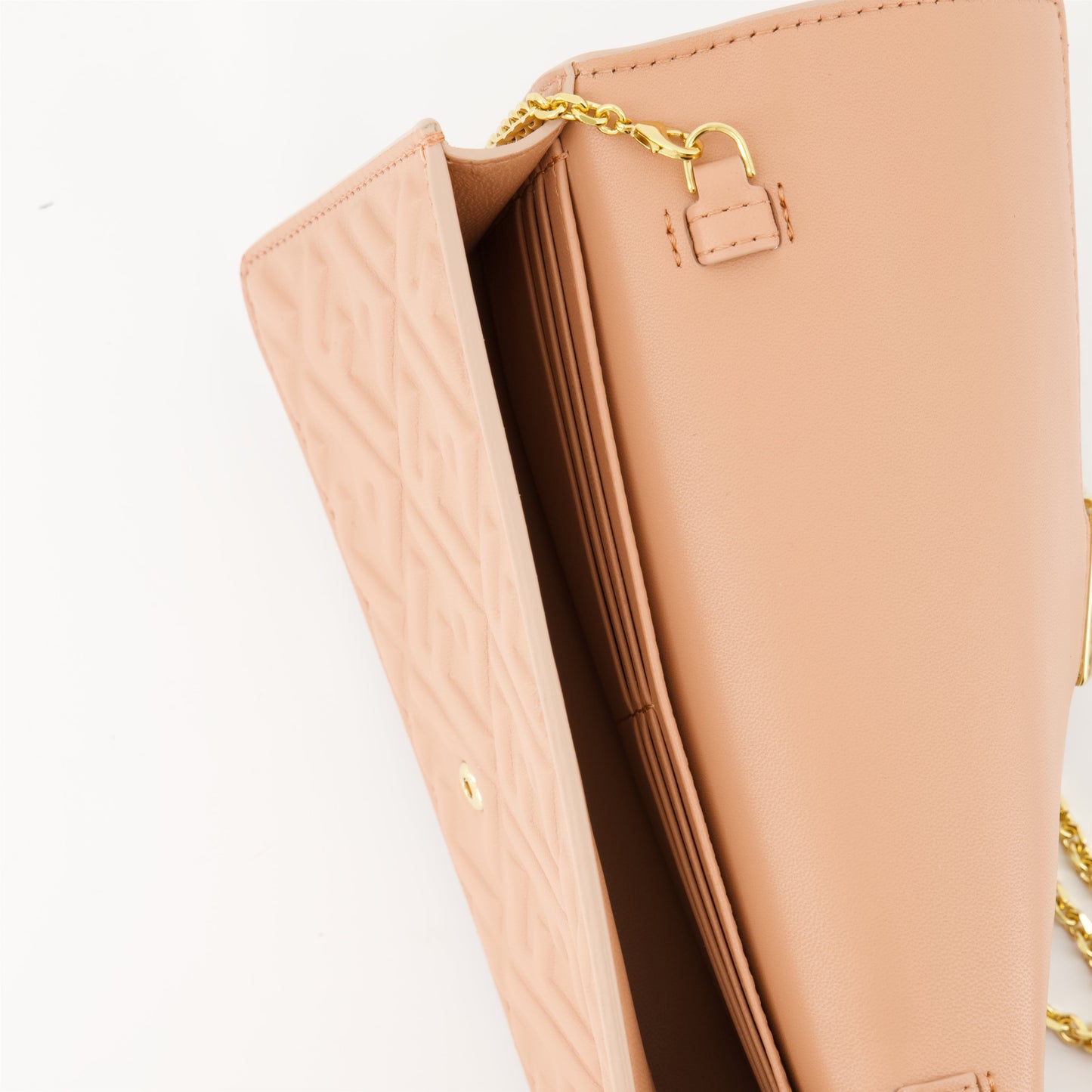 Baguette Chain Wallet – Embossed Leather