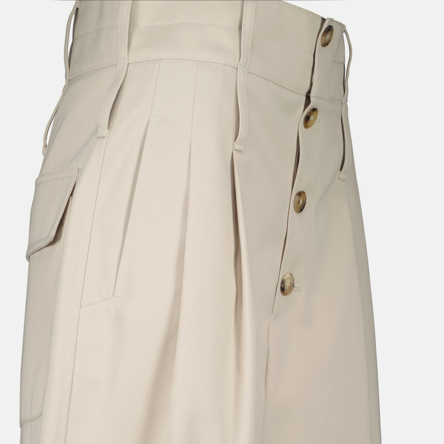 Leg Button-Front Trousers