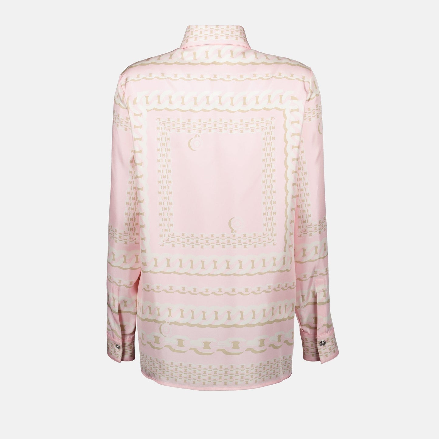 Pink Chain Print Silk Shirt