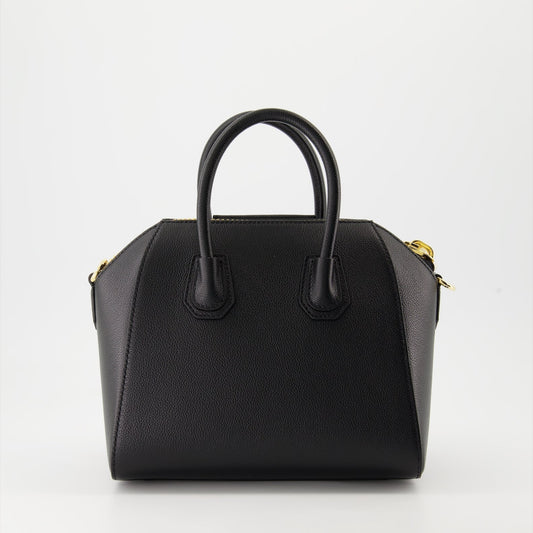 Black Leather Antigona Top Handle Bag