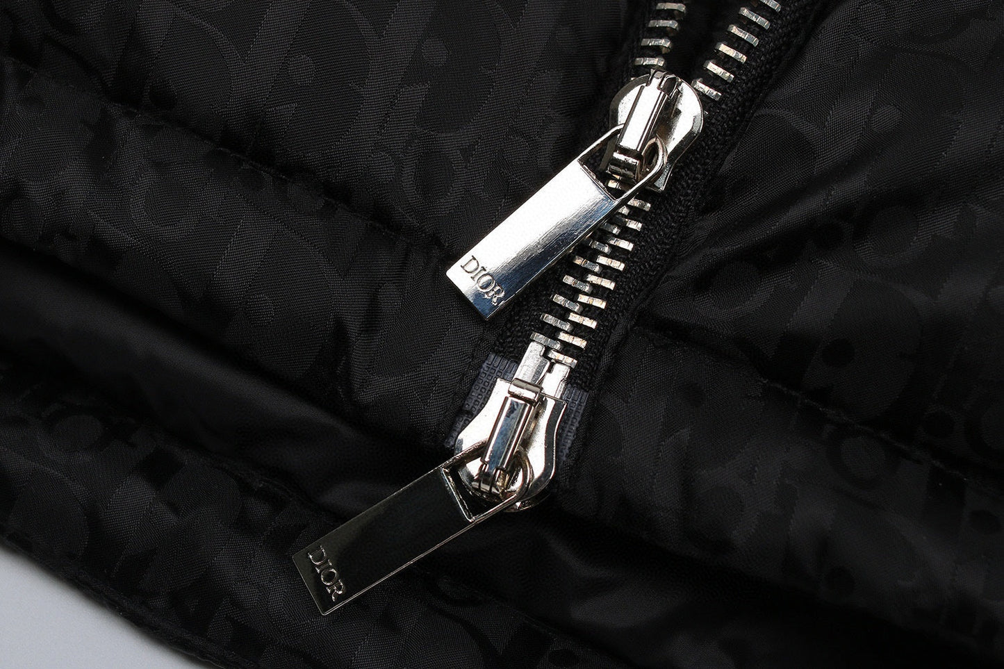 Oblique Quilted Down Jacket – Black