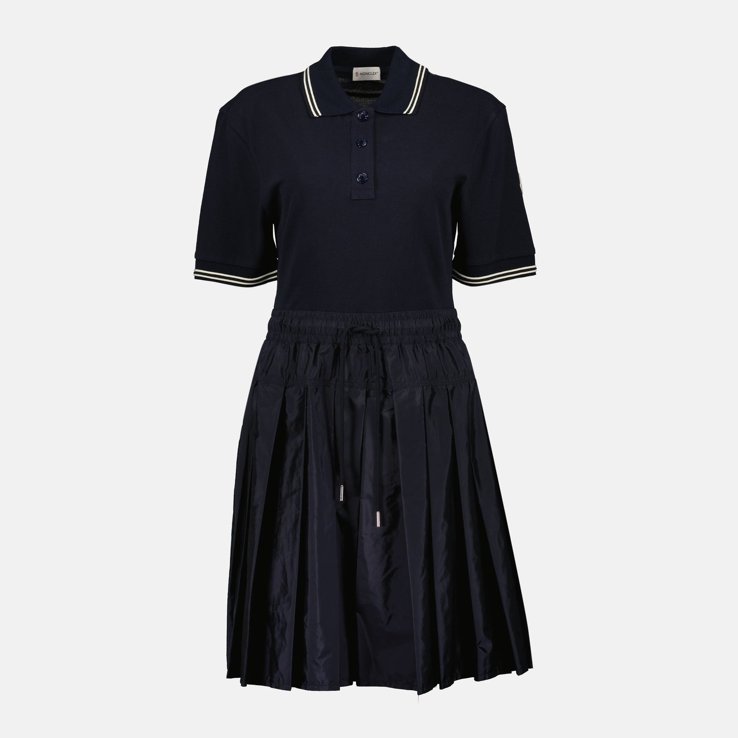Polo Collar Drawstring Waist Dress