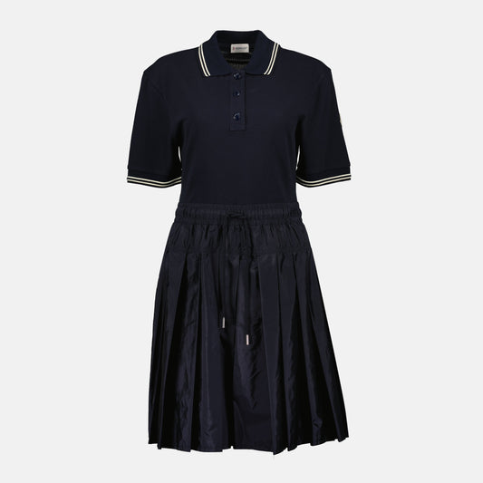 Polo Collar Drawstring Waist Dress