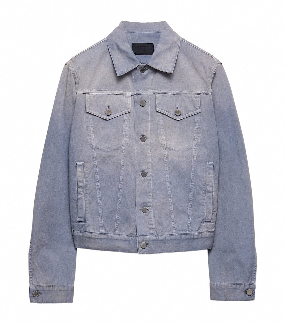 Light Wash Cotton Gabardine Denim Jacket
