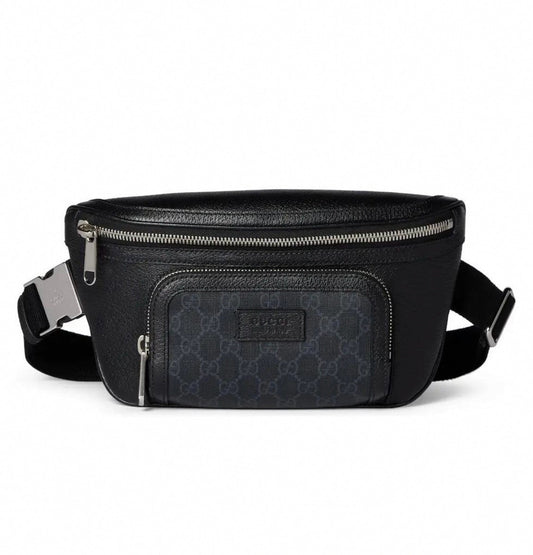Black Leather Belt Bag