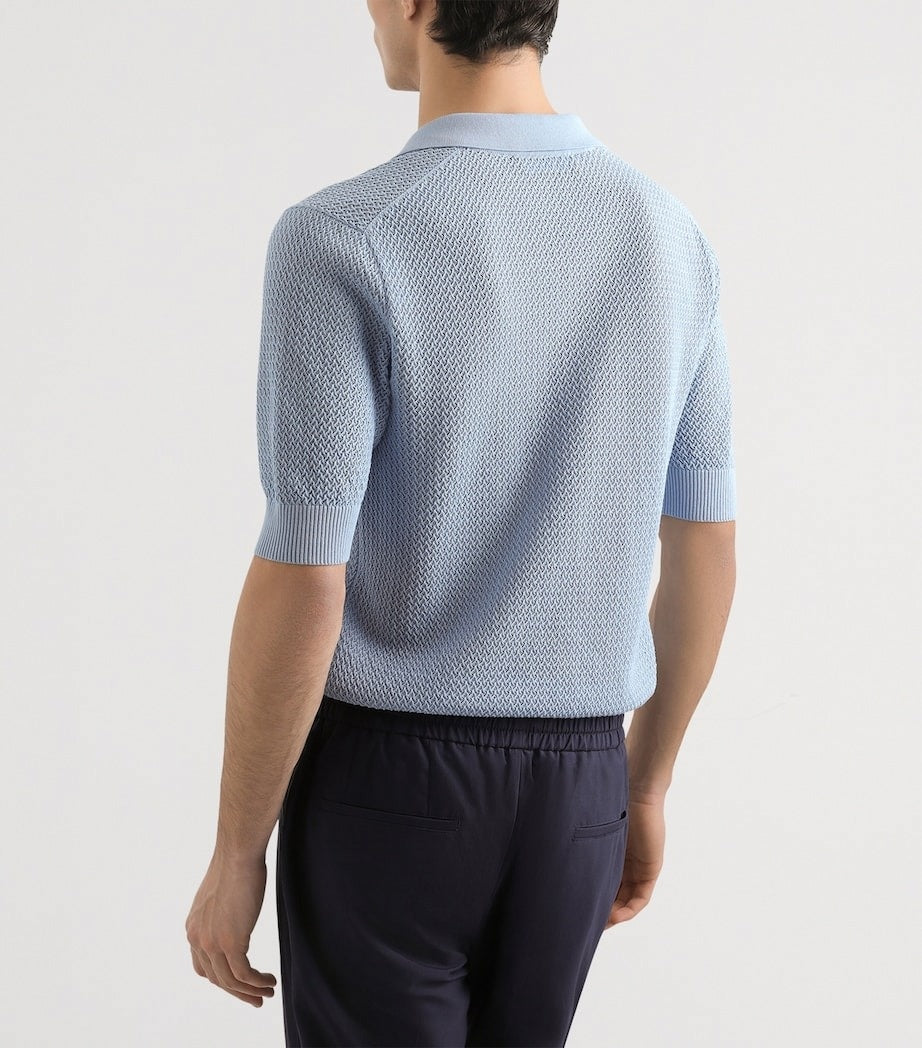 Textured Cotton Polo Shirt