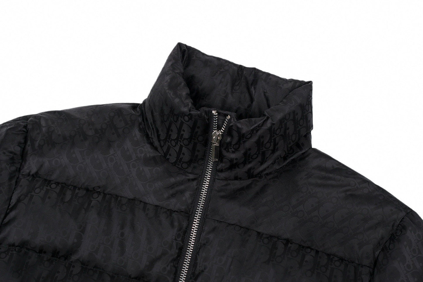Oblique Quilted Down Jacket – Black