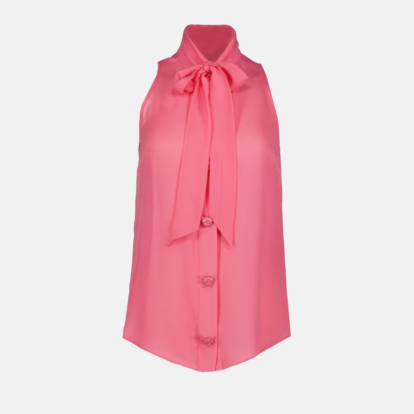 Silk Bow Blouse in Pink