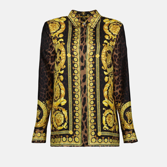 Baroque Silk Shirt-Leopard