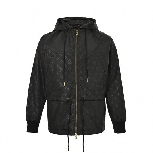 Monogram Hooded Windbreaker – Black Technical Edition