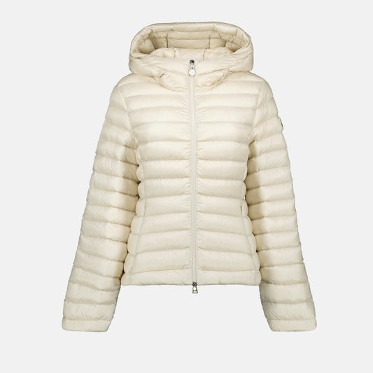 Cream Lightweight Hooded Down Jacket