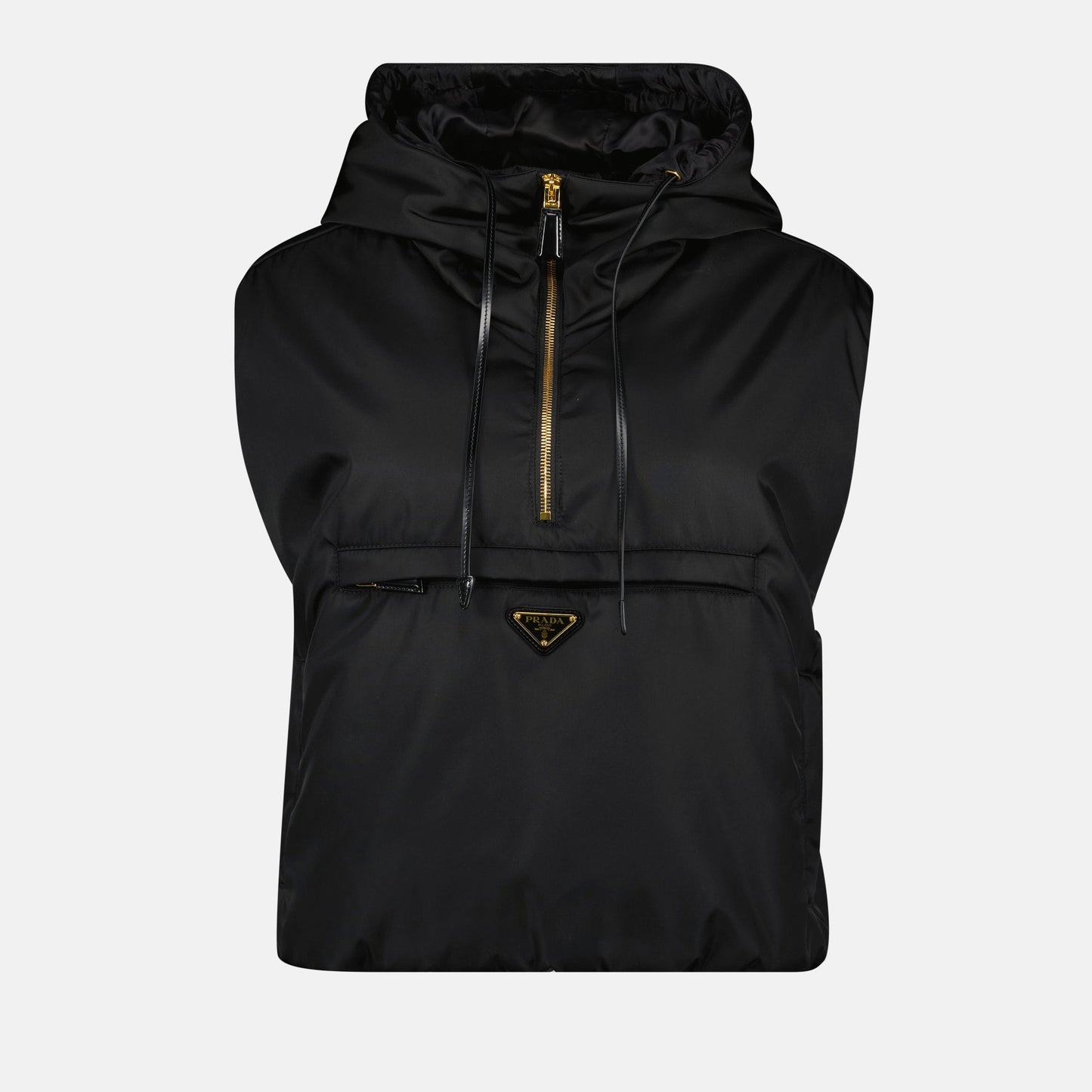 Hooded Nylon Zip Vest
