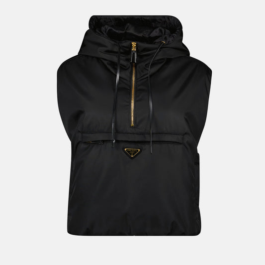Hooded Nylon Zip Vest