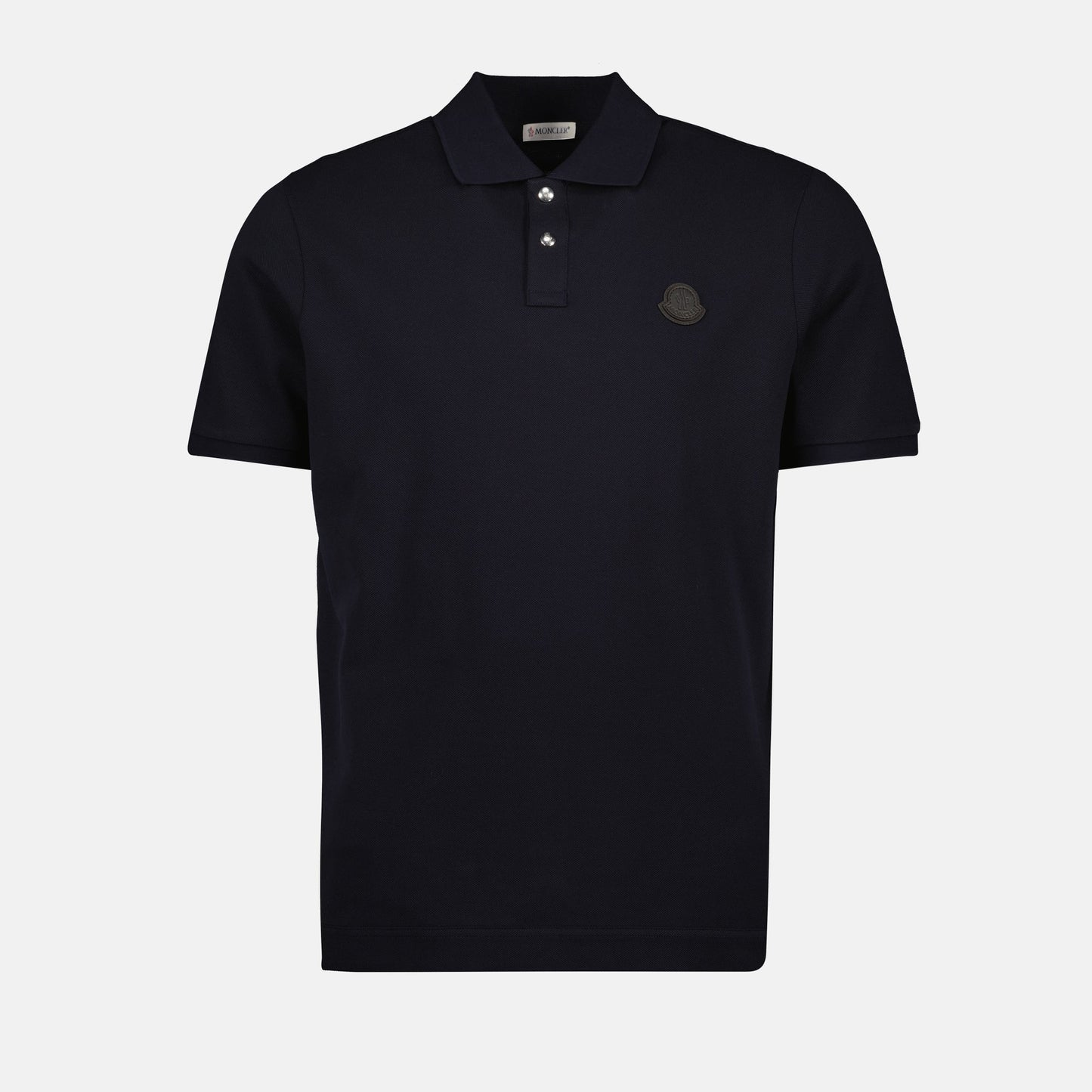 Navy Polo with Tonal Logo Patch