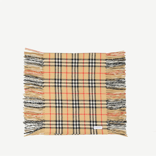 Classic Check Cashmere Scarf – Archive Beige