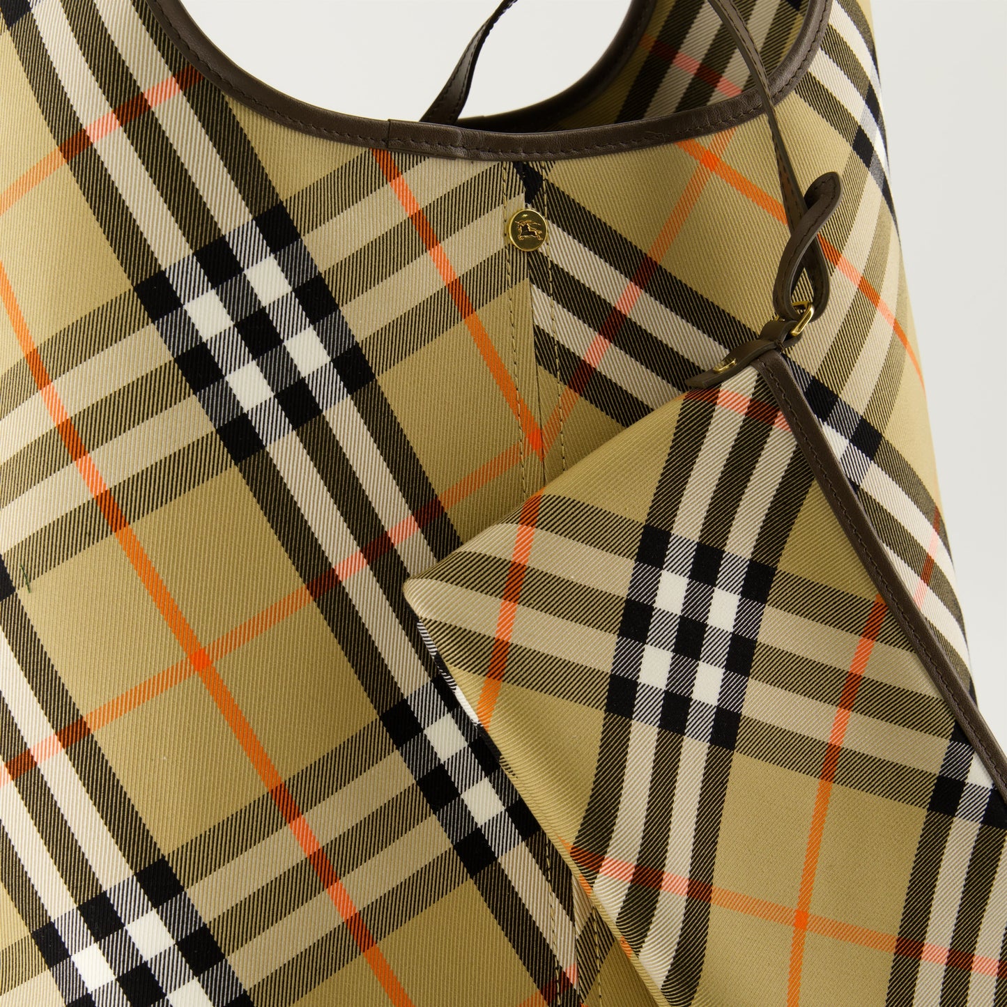 Check Slouchy Shoulder Tote