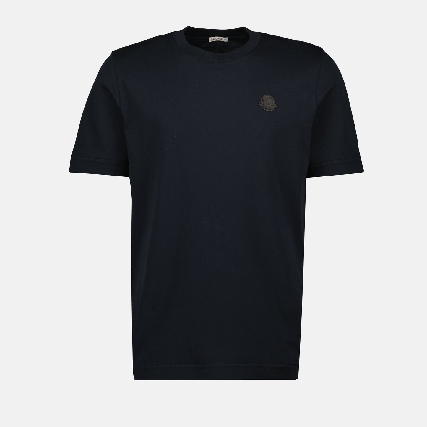 Leather Logo Cotton T-Shirt