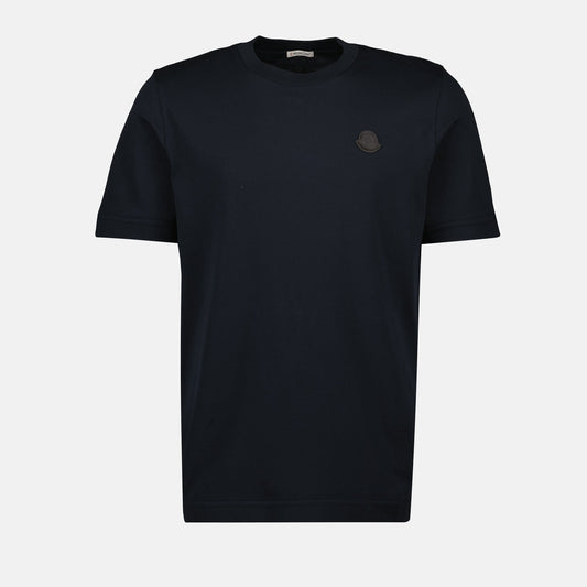 Leather Logo Cotton T-Shirt