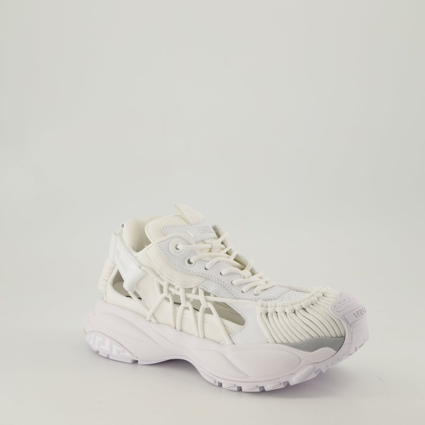 White Cutout Chunky Sneakers