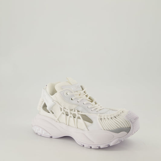 White Cutout Chunky Sneakers