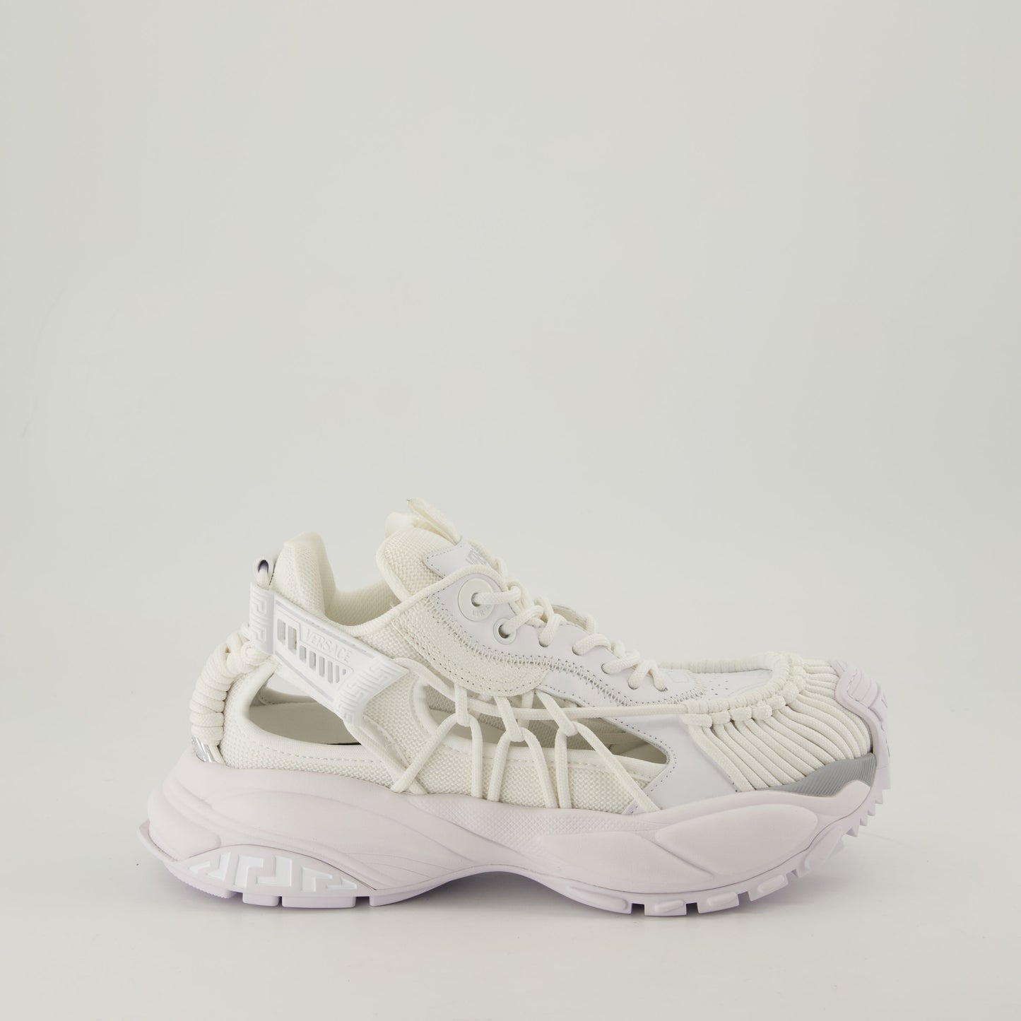 White Cutout Chunky Sneakers