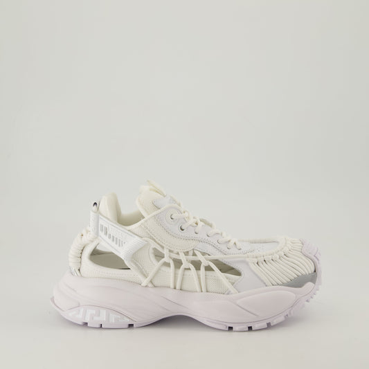 White Cutout Chunky Sneakers