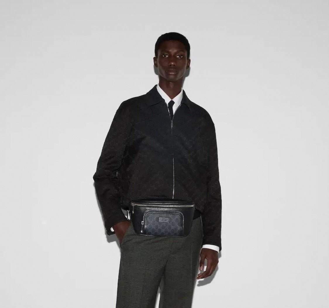 Black Leather Belt Bag