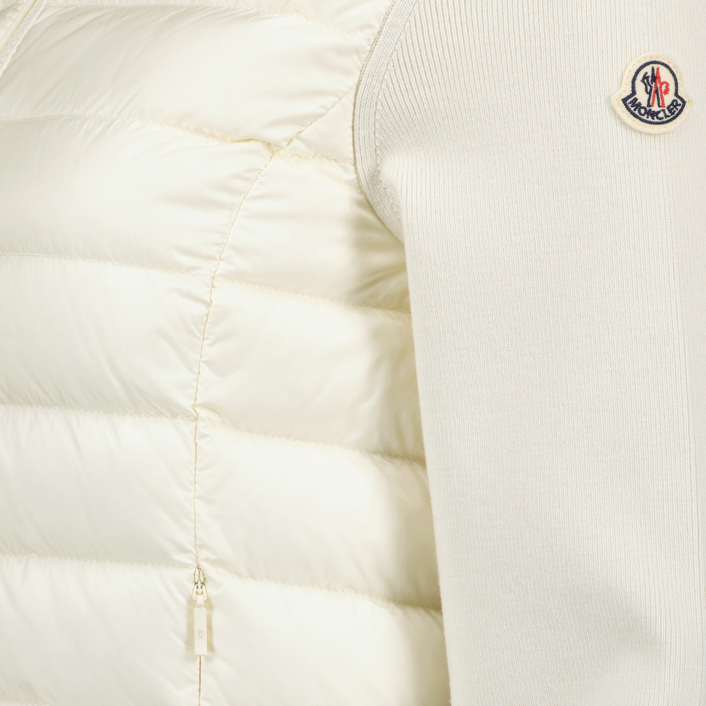 Ivory Knit Sleeve Puffer Jacket