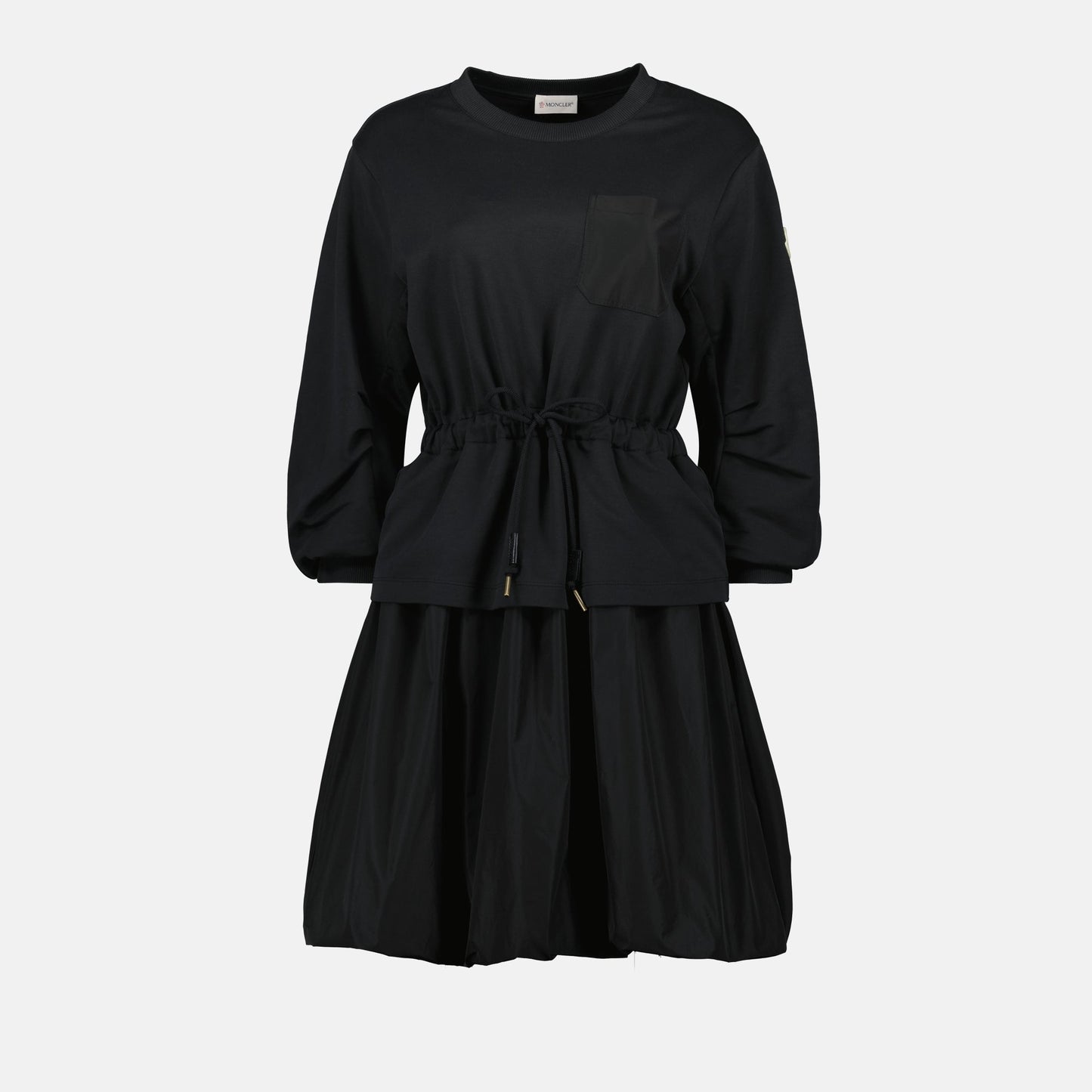 Drawstring Waist Peplum Mini Dress