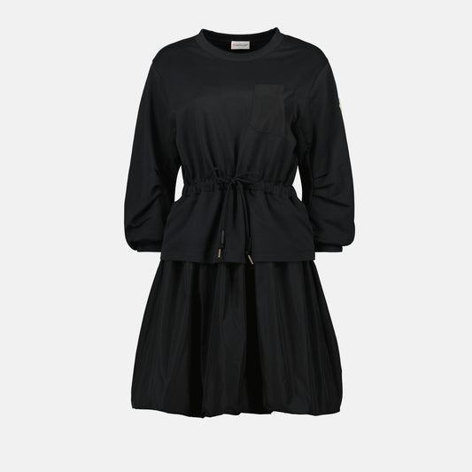 Drawstring Waist Peplum Mini Dress