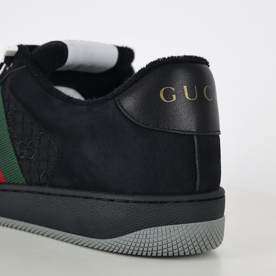 Screener Sneakers in Black with Web Stripe