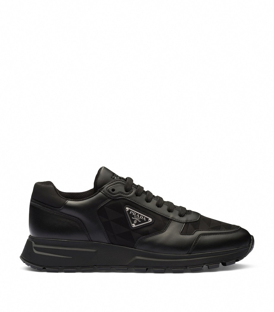 Leather & Re-Nylon Low-Top Sneakers