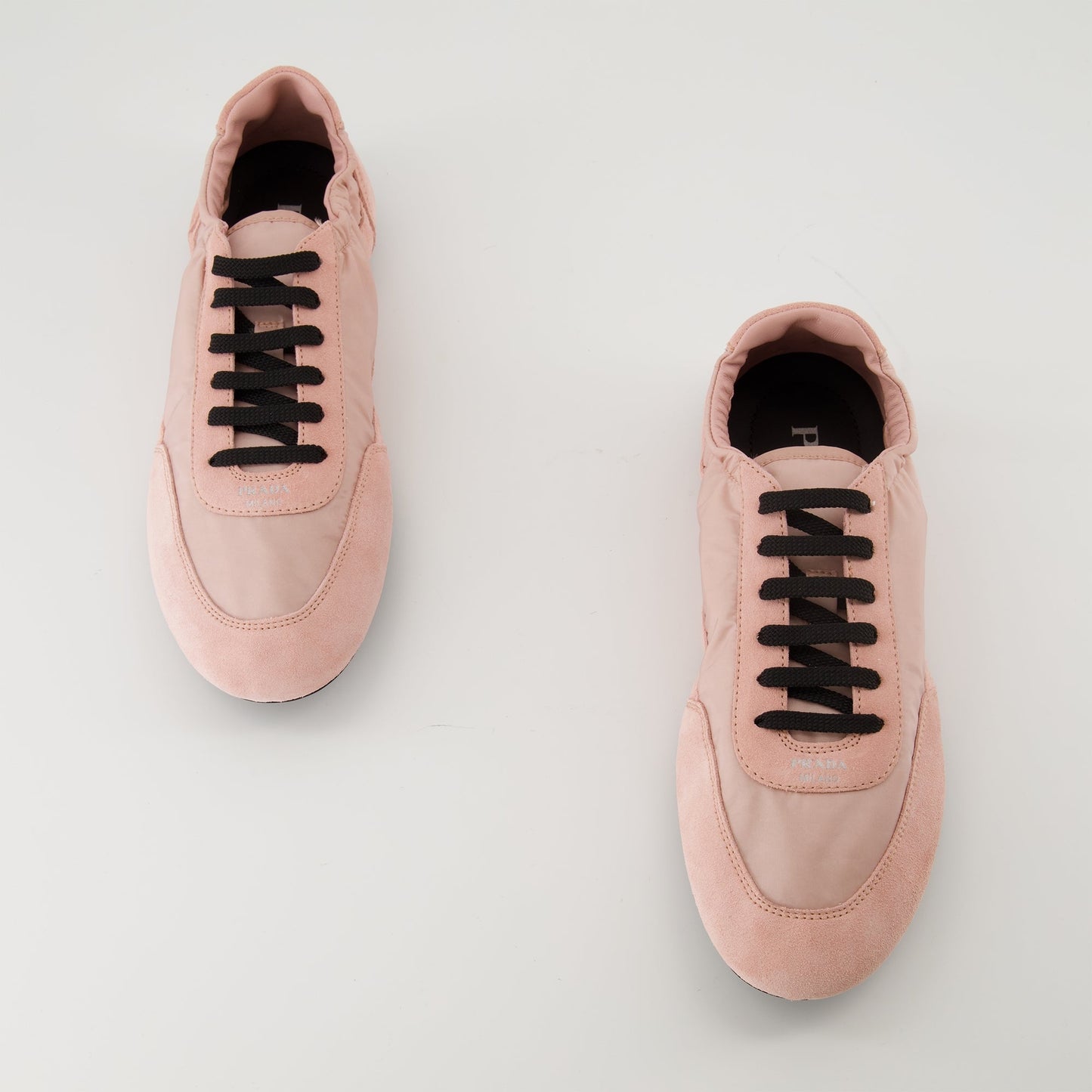 Pink Suede & Nylon Sneakers